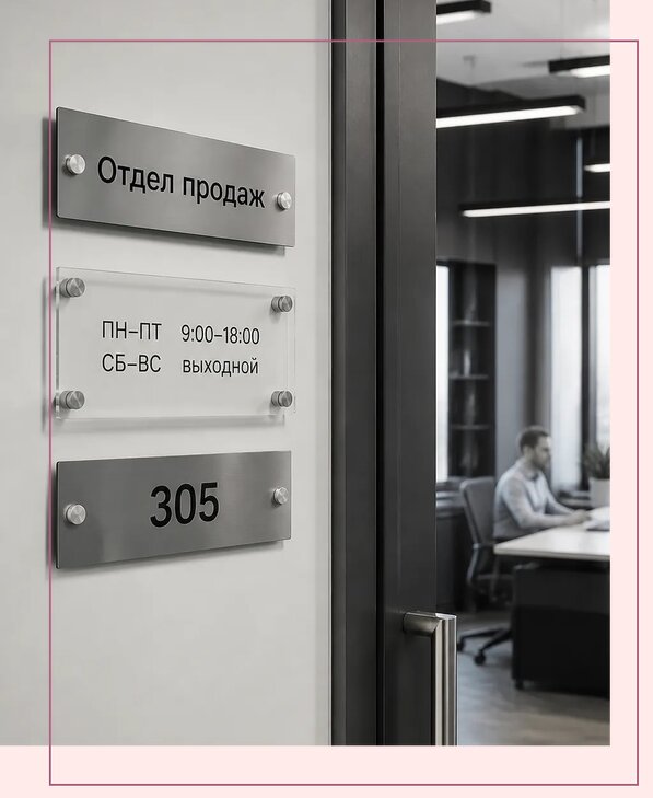 Офисные таблички на дверь в Железнодорожном по цене от 5024 р. | Аванза-Жлз